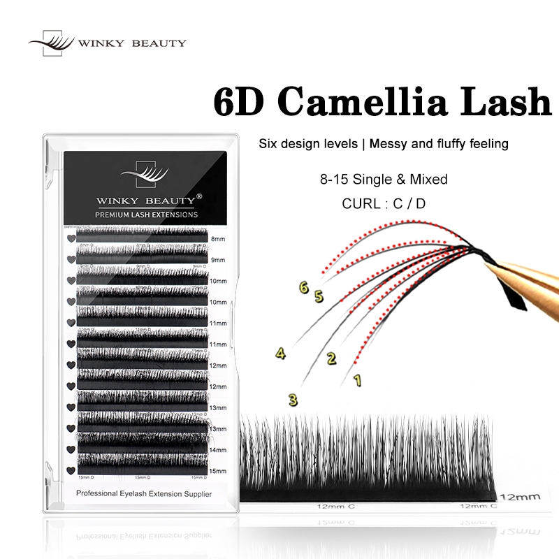 Eyelash Extension Double Volume - Накладные ресницы Winky Beauty 6D Wild