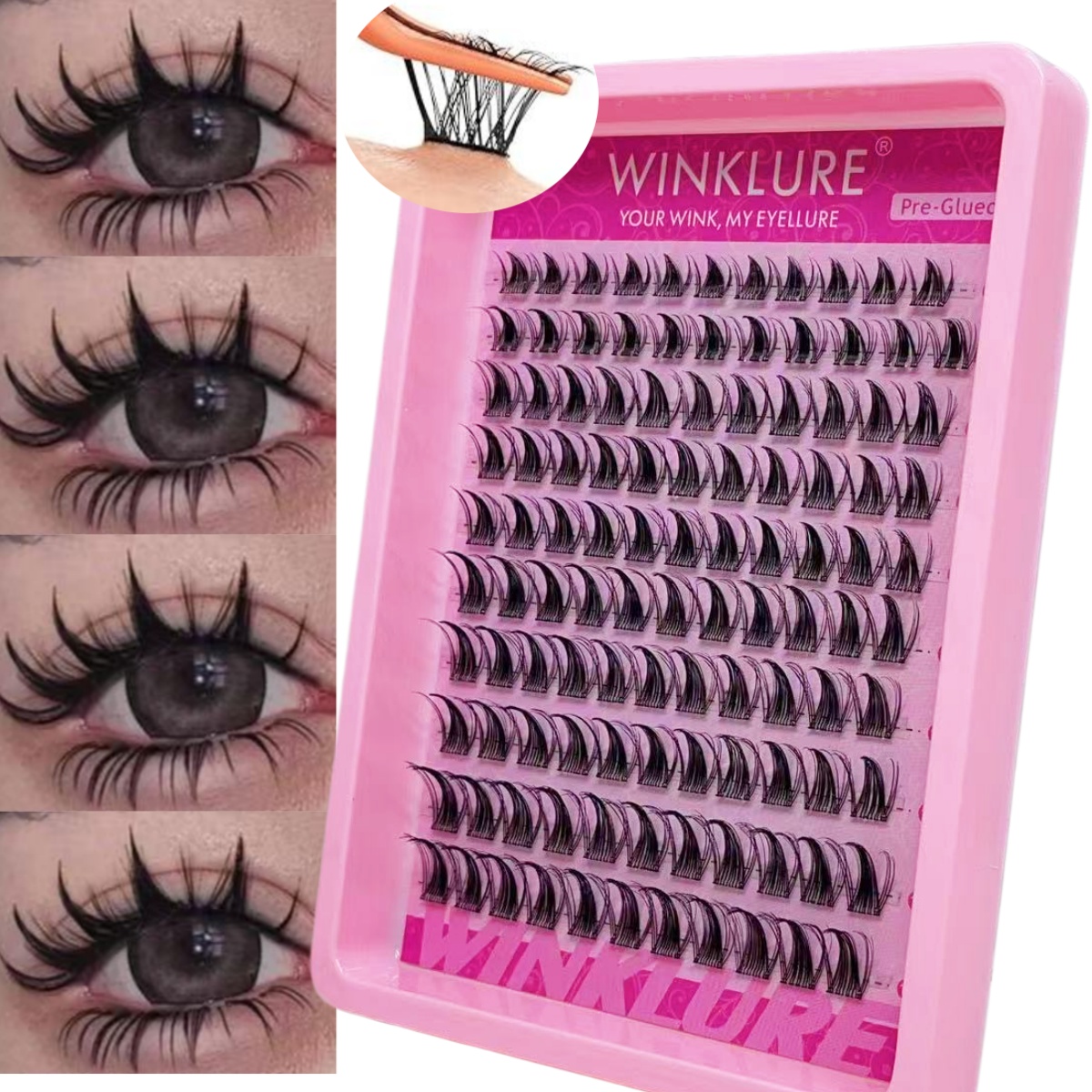 Eyelash Extension Cat Eye - Накладные ресницы WINKLURE, самоклеящиеся, без клея,