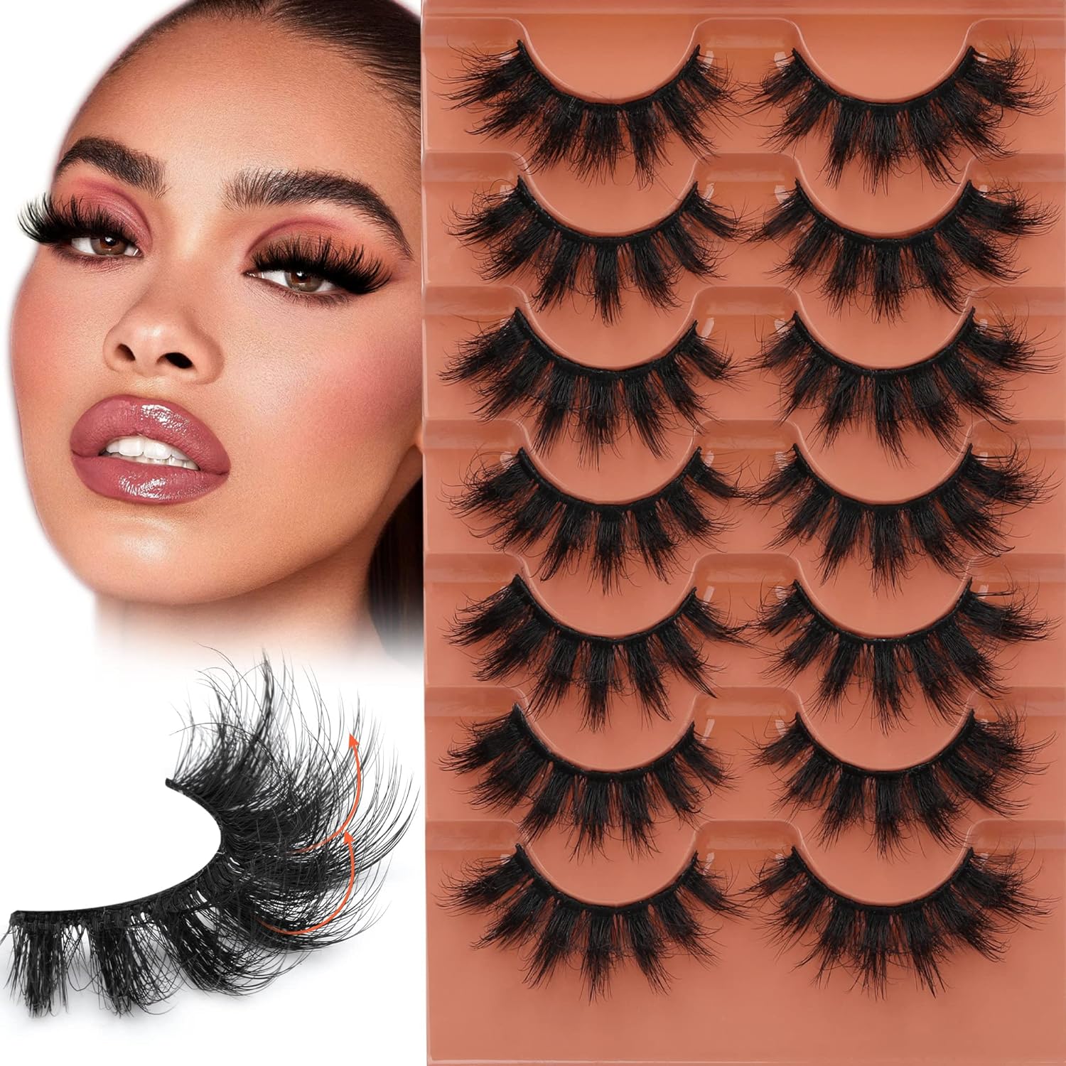 7 пар пушистых ресниц 8D накла – обзор и цена Eyelash Extension Cat Eye