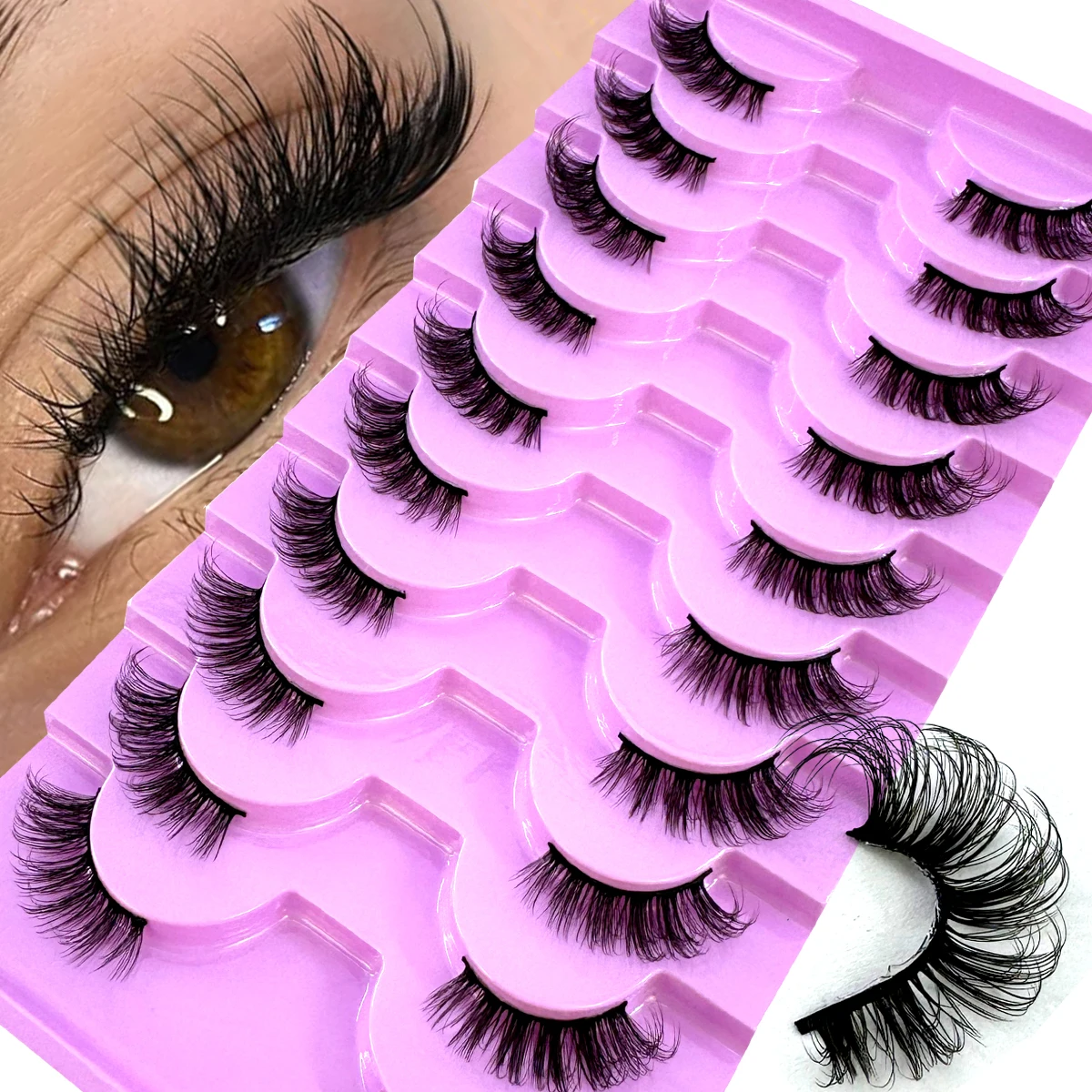 Новые накладные ресницы AMSDCN – обзор и цена Eyelash Extension Cat Eye