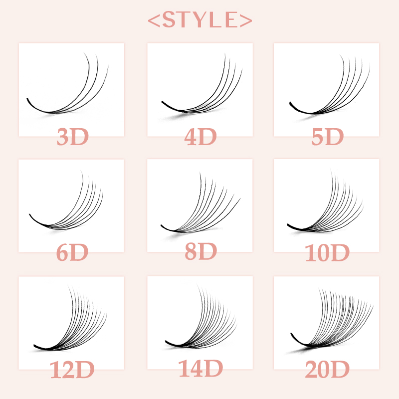 800/1600 готовые вееры для объ – обзор и цена Eyelash Extension Double Volume