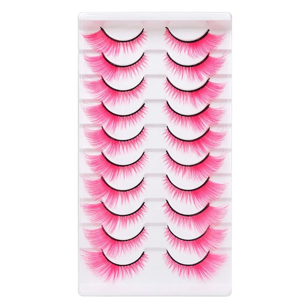 10 пар драматических цветных р – обзор и цена Eyelash Extension Cat Eye