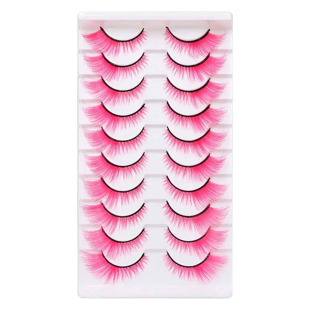 10 пар драматических цветных р – обзор и цена Eyelash Extension Cat Eye