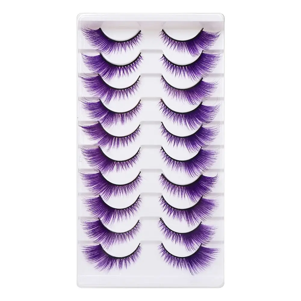 10 пар драматических цветных р – обзор и цена Eyelash Extension Cat Eye