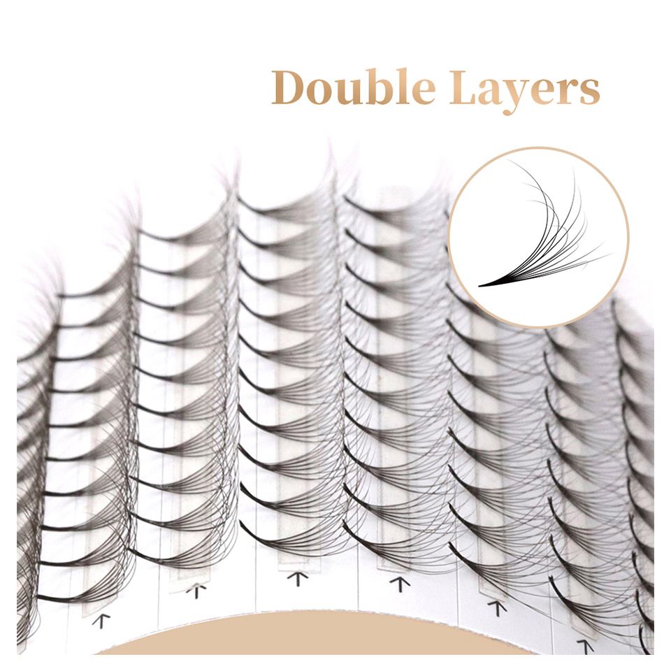 Двухслойные накладные ресницы  – обзор и цена Eyelash Extension Double Volume