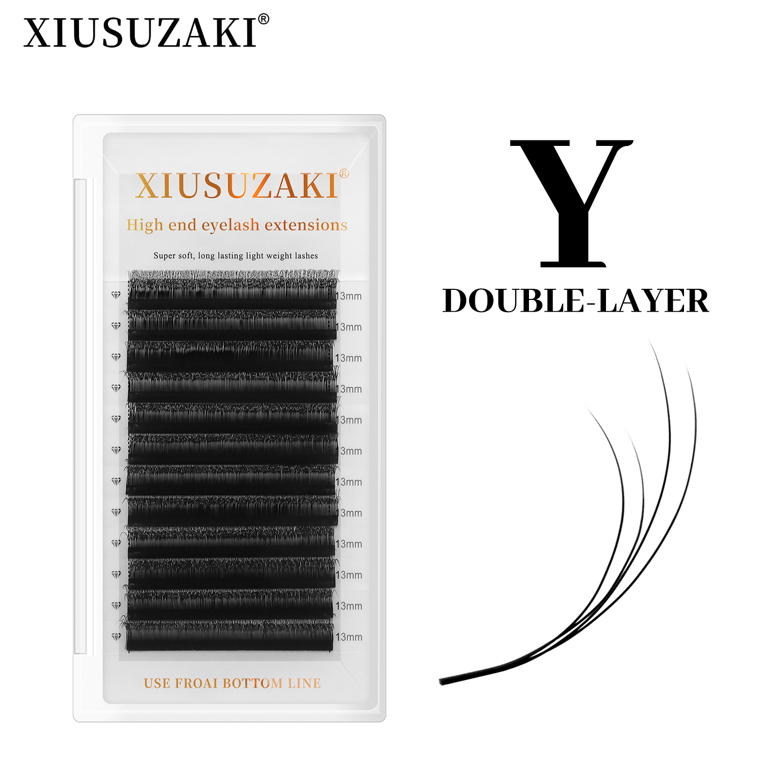 XIUSUZAKI Двухслойные YY-ресни – обзор и цена Eyelash Extension Double Volume